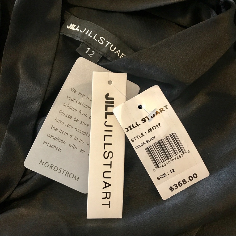 Nordstrom Jill Stuart Black Satin Dress Size 12 - Picture 8 of 8